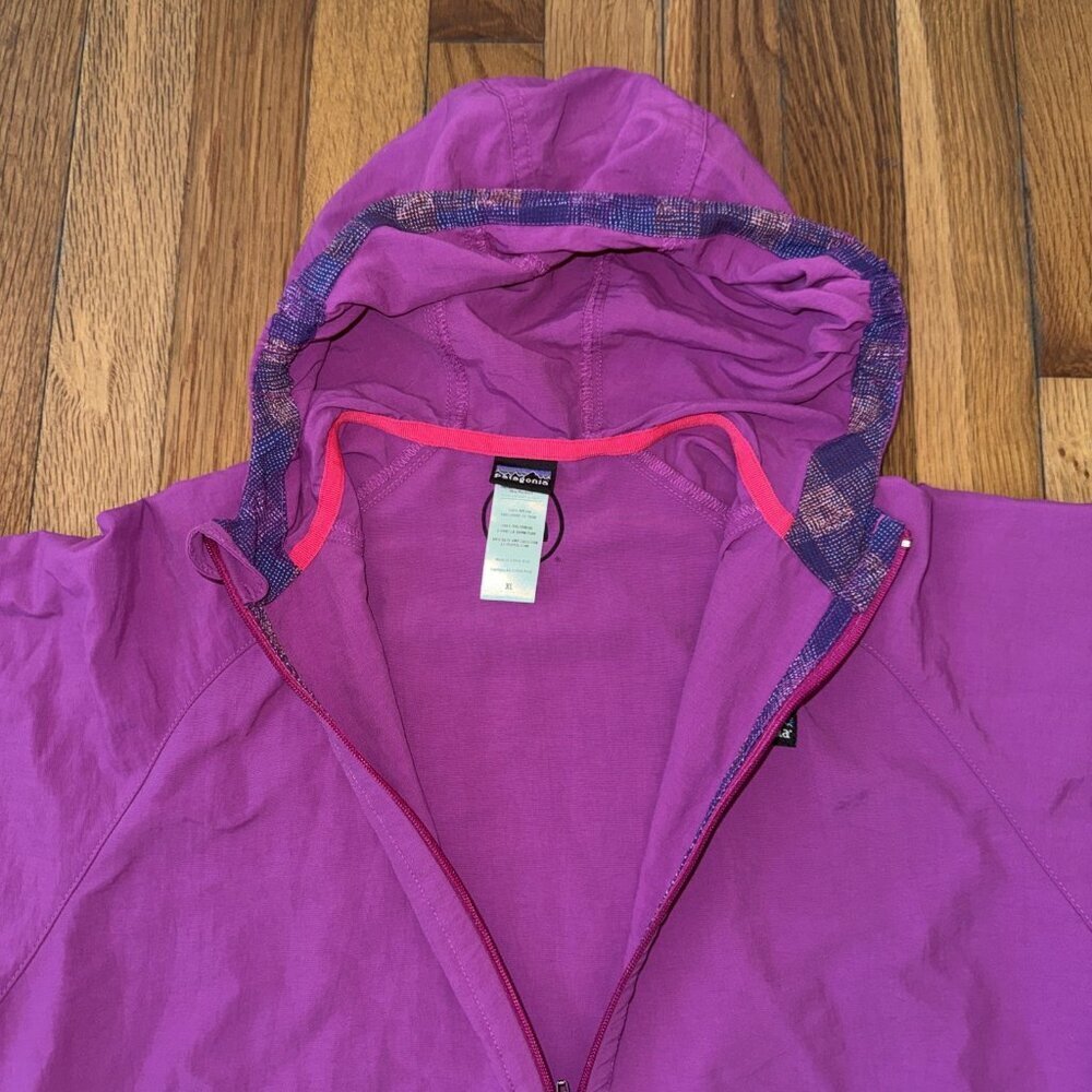 Vintage Patagonia Worn Ware 4 Full Zip Hooded Windbreaker Women's Size XL Purple - Picture 5 of 7